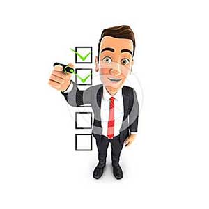 3d businessman checklist