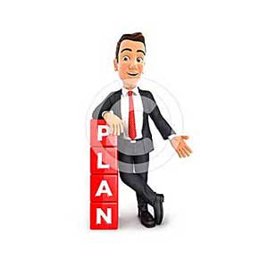 3d businessman plan