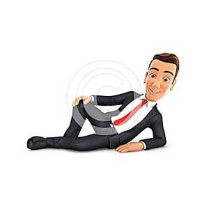 3d businessman is lying on the floor