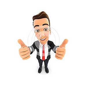 3d businessman thumbs up