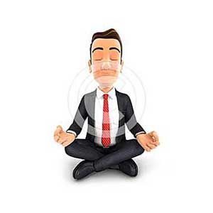 3d businessman doing yoga