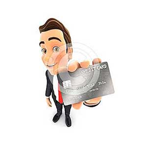 3d businessman credit card