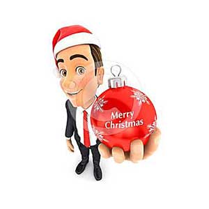 3d businessman christmas bauble