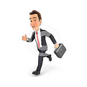 3d businessman running