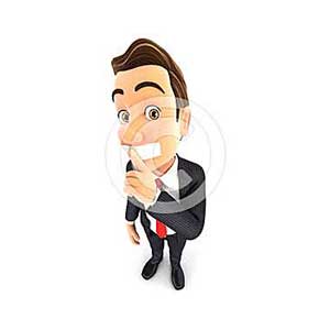 3d businessman silence gesture