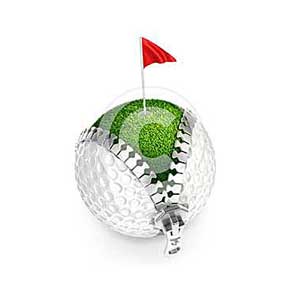 3d unzip golf ball concept