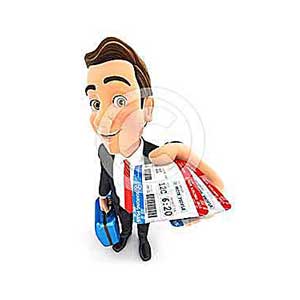 3d businessman traveling for business