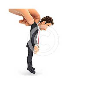 3d big hand catching businessman