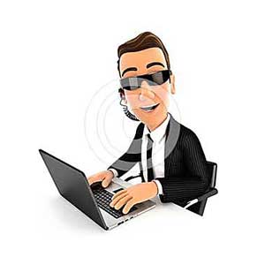 3d security agent works on laptop