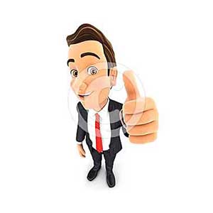 3d businessman positive pose