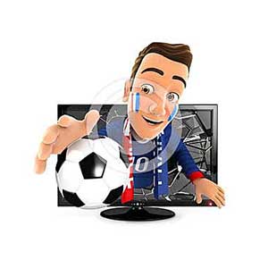 3d french soccer fan coming out of television