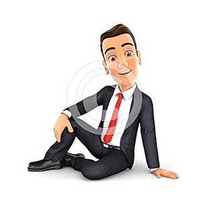 3d businessman sitting on the floor