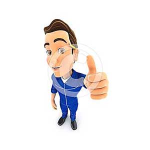 3d mechanic positive pose with thumb up