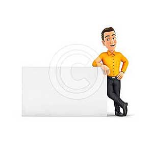 3d man leaning against white wall