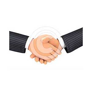 3d close up of business handshake