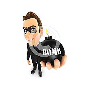 3d thief holding a bomb