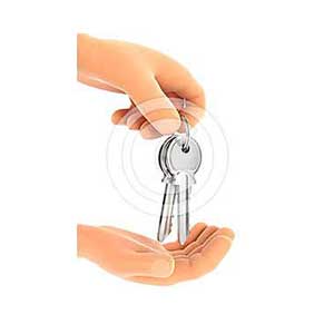 3d hand handing over the keys